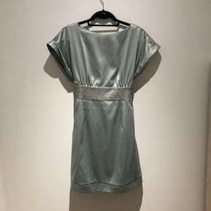 Sage Shirt Dress with Silver Bead Band